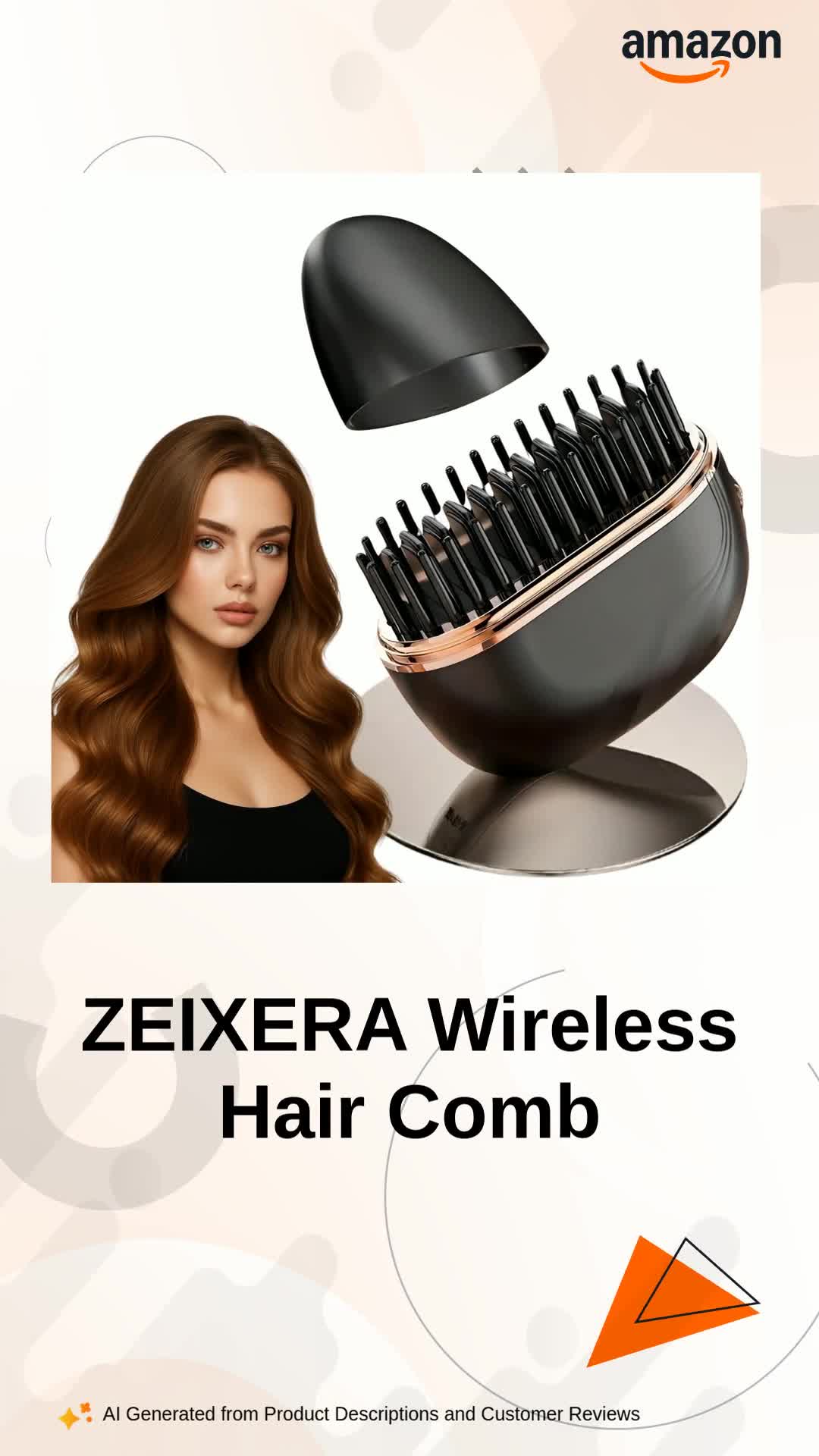 ZEIXERA Wireless Straight Hair Comb Hb-208, Mini Hair Straightener
