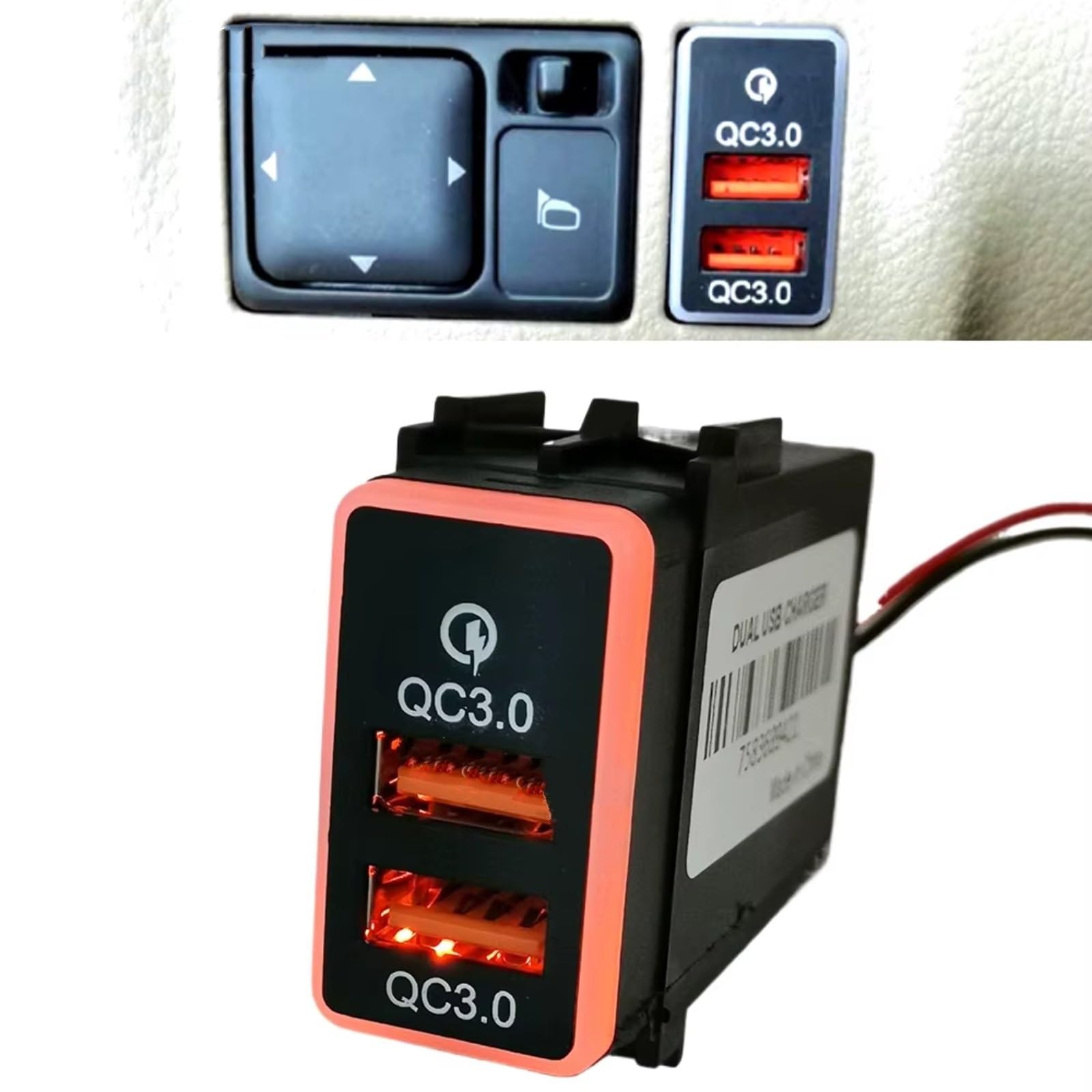 Centre Port USB Voiture Compatible Avec Nissan Pour X-Trail 2008-2012 Double Ports Prise Chargeur Téléphone Charge Rapide Adaptateur Charge Rapide Chargeur USB Voiture