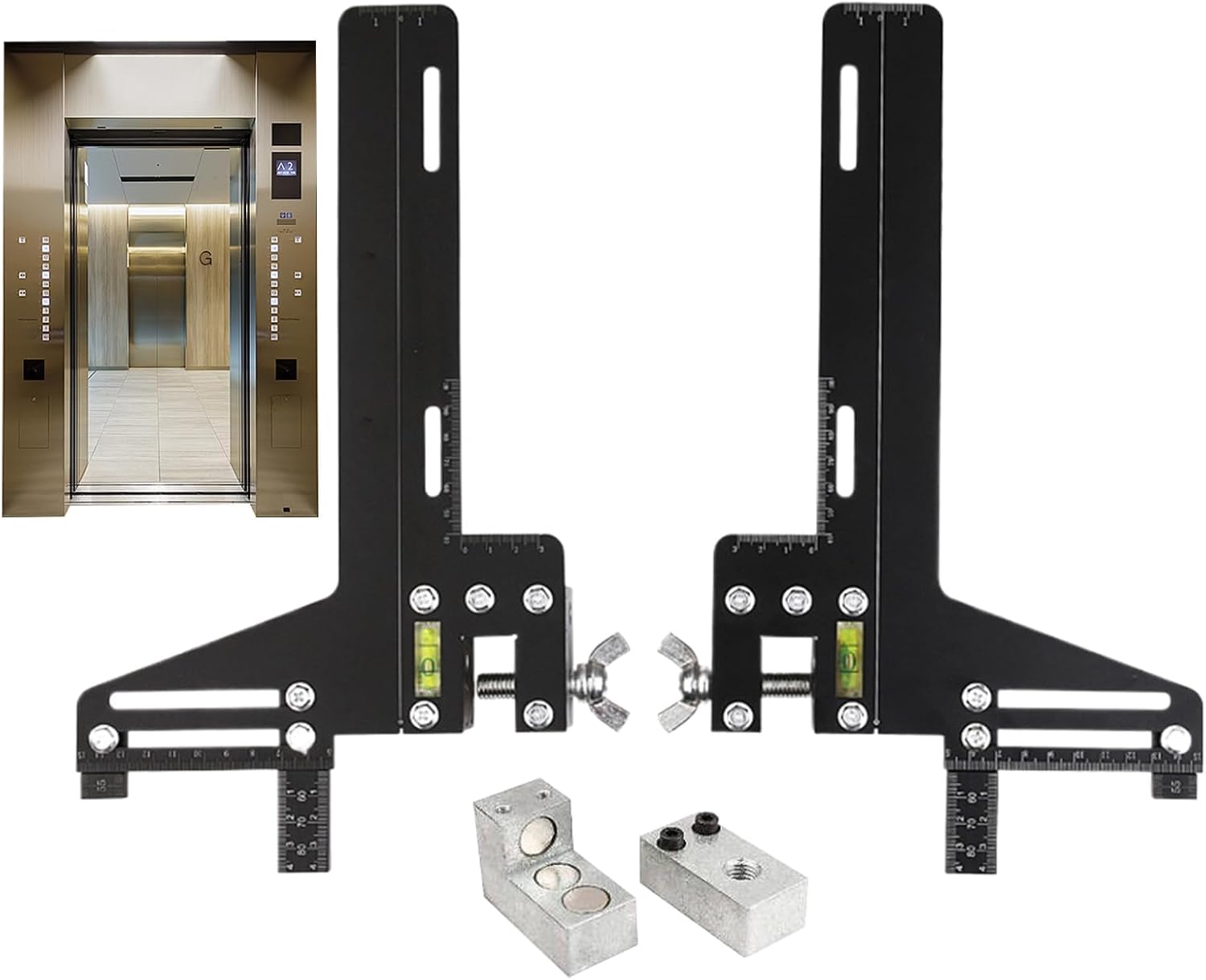Elevator Guide Gauge - Precision Alignment Tool for Elevator Rails, Stainless Steel Construction | Accurate Measurement Instrument for Elevator Installation and Maintenance?