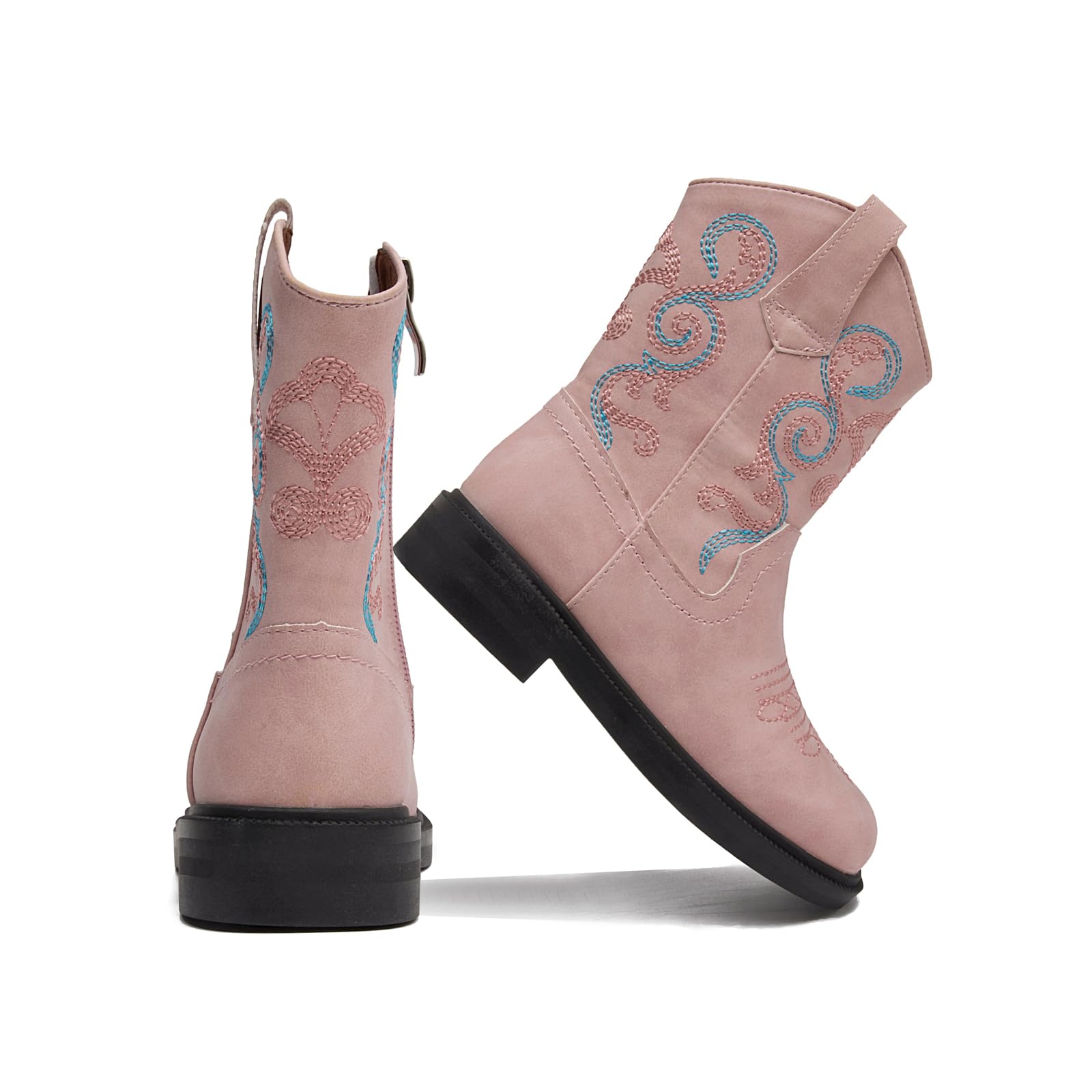 DADAWEN Klein Mädchen Stiefel Jungen Cowboystiefel Westernstiefel Fashion Herbststiefel Mittlere Cowgirl Schuhe