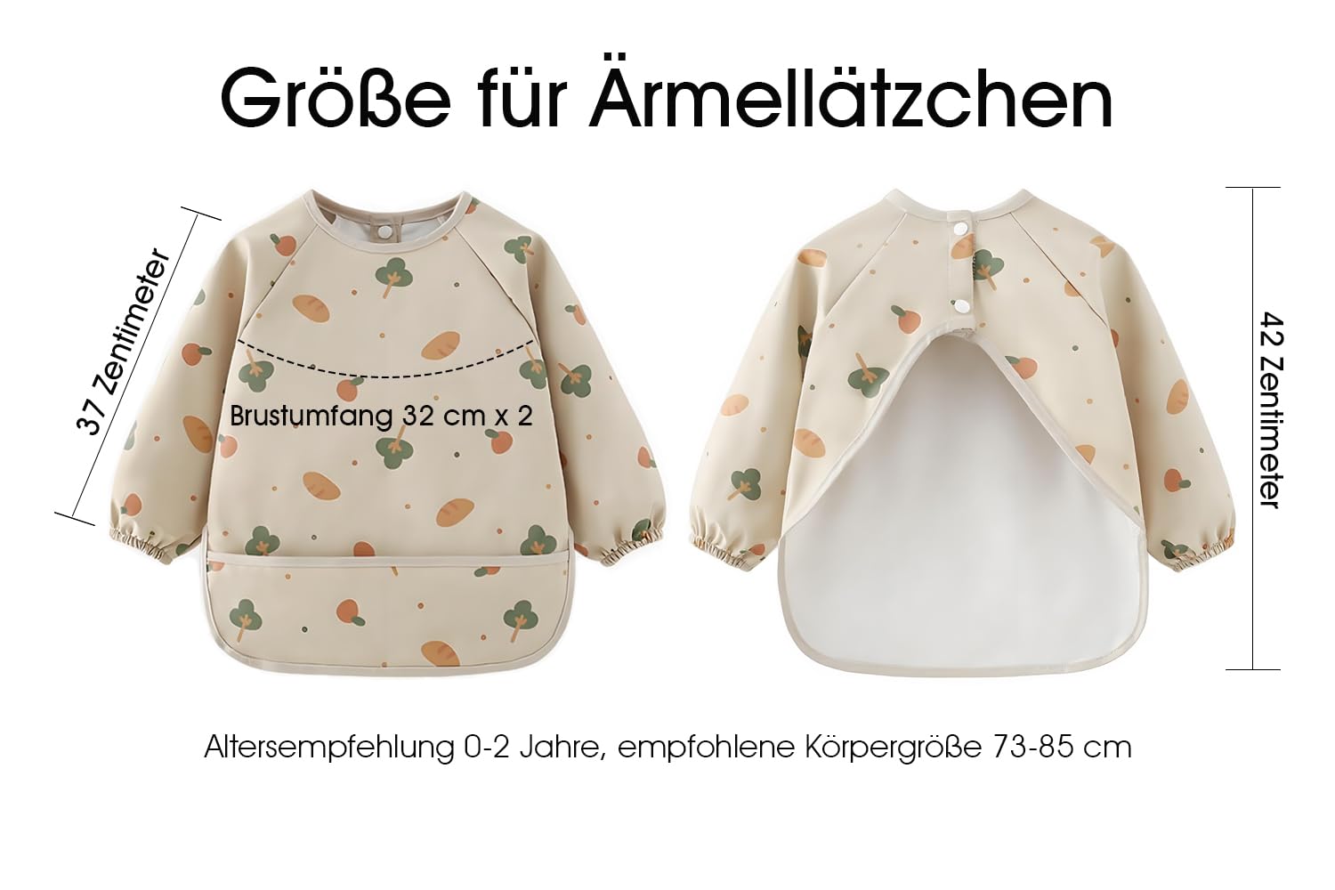 MOJINL Baby Bibs with Sleeves, Soft and Skin-friendly Sleeves, Waterproof Bib Baby Accessories with Long Sleeves - Image 2