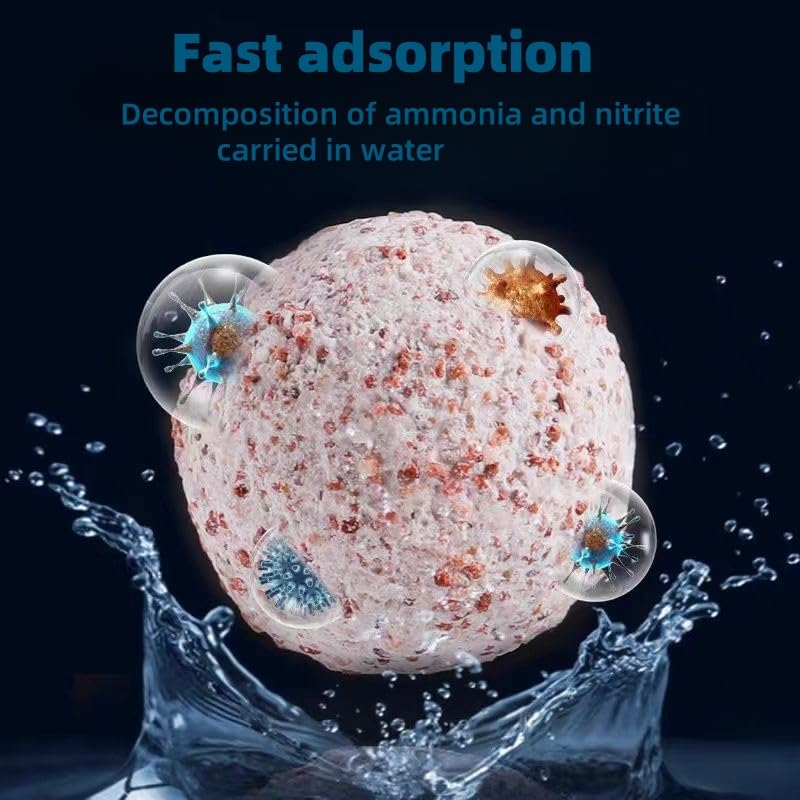 Image of 1.1 lbs Ceramic Bio Filter Balls for Aquarium, Fish Tank Filter Media Sphere for Freshwater & Saltwater, Koi Pond Sump Filter with Reusable Media Bag