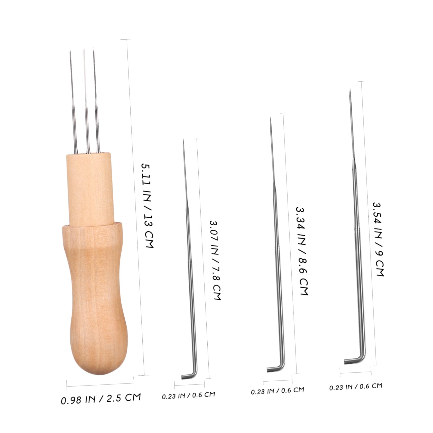 OSALADI 1 Set DIY Felting Wool Needles with Wooden Handle Needles for Crafts Comfortable Grip Versatile Use for Home Decor and Decorations Felting Supplies