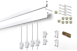 STAS Basic Picture Rail Cliprail Gallery Hanging System Covers 9.84ft of Wall...