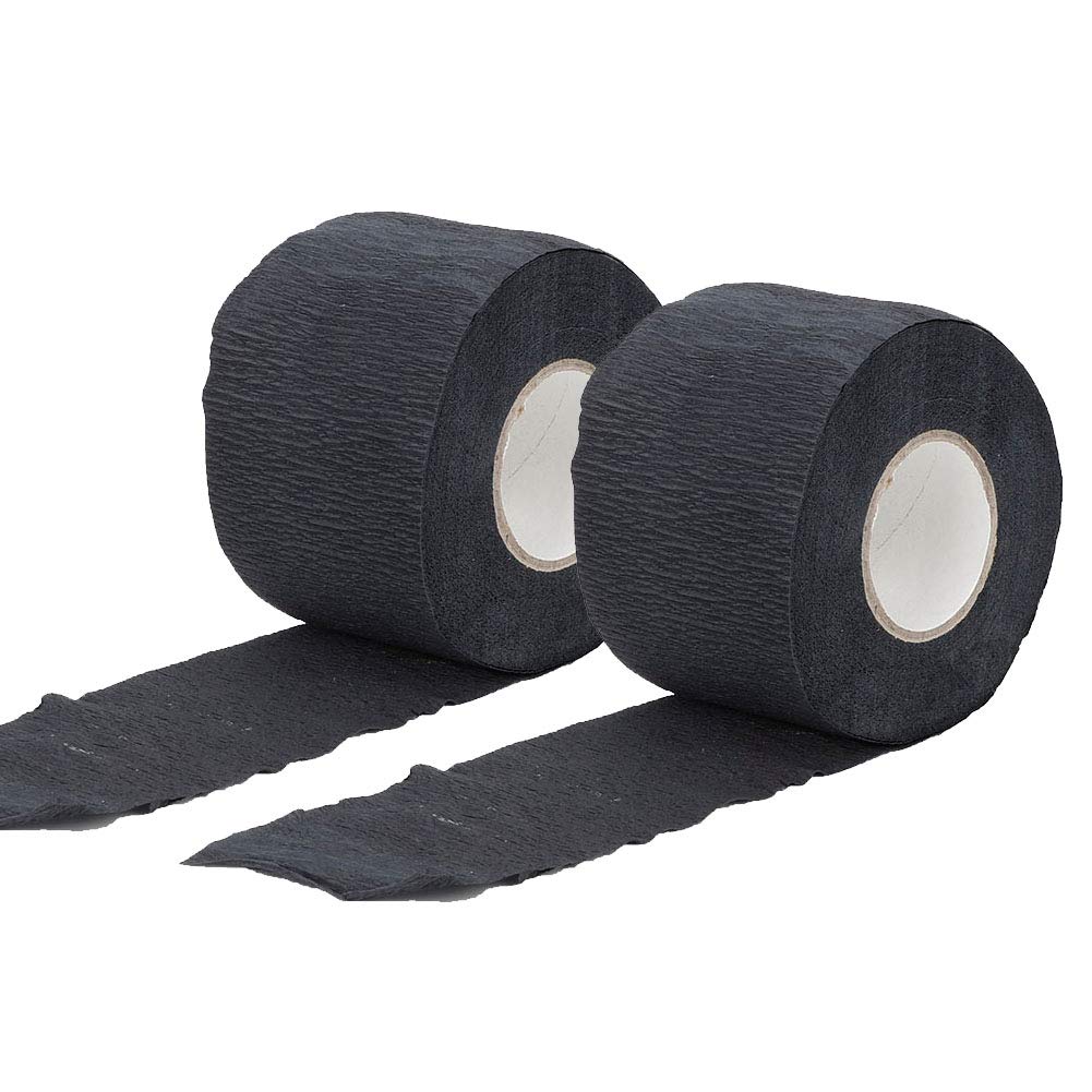 Tira de Cuello de Peluquero Negro, 2 Rollos de Papel de Cuello Desechable Papel de Borde de Cabello Flexible Accesorios de Peluquero Suministros de Salón de Barbería