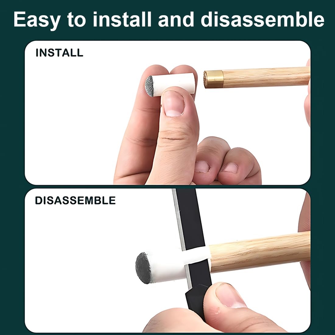 20 Puntali Per Stecca Da Biliardo 13mm - Ricambio In Pelle E Plastica Per Appassionati - Foto 13