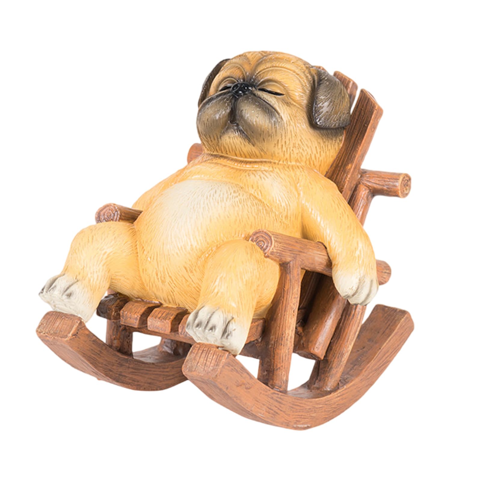 Tsophreniq Decorative Cartoon Rocking Chair Cats Dog Figurine for Home and Tabletop Resins Animal Miniature Statue Ornament Small Cats Sculpture