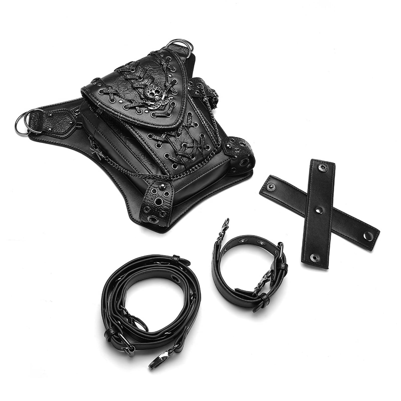 Sac de Taille Punk Vélo de Plein air Cyclisme Randonnée Pochette Épaule Sac à bandoulière pour Le Cyclisme Randonnée