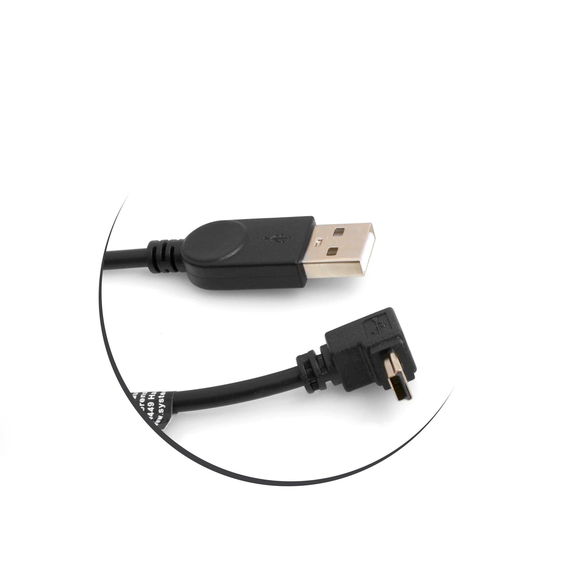 Produktbild von System-S Mini-USB Kabel 90° Gewinkelt – 27 Cm, USB-A Auf Mini-USB, Für Kameras, MP3-Player & Mehr