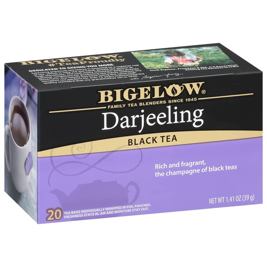 Bigelow Tea Darjeeling Black Tea, Caffeinated, 20 Count (Pack of 6), 120 Total Tea Bags