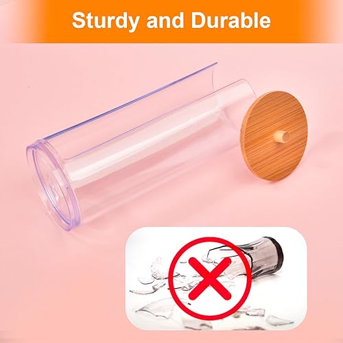 Miniatura 4 de AIMIXUN 2 piezas de soporte redondo de algodón, soporte de almohadilla de algodón con tapas de bambú, dispensador de almohadillas de algodón para