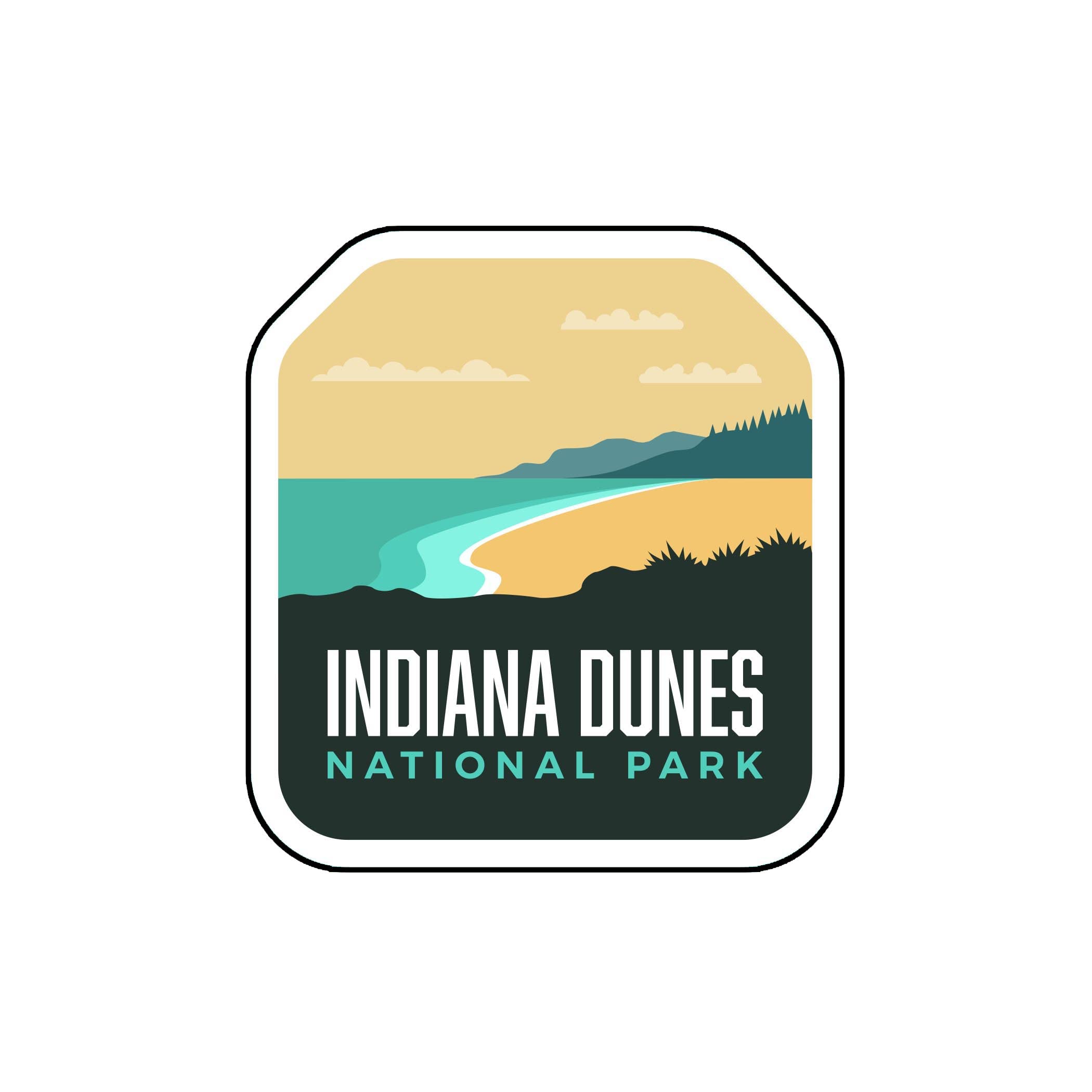 Vagabond Heart Indiana Dunes National Park Sticker - Weatherproof Vinyl Souvenir Decal