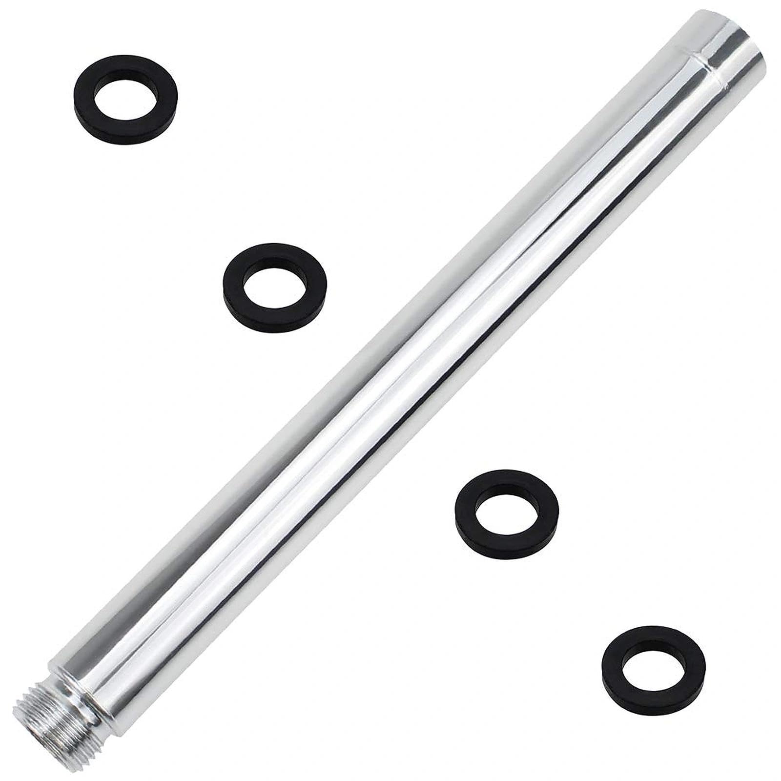 Prolunga Per Doccia A Pioggia Astina Di Prolunga Per Doccia In Acciaio Inox - 30 Cm, Regolabile, Per Montaggio A Parete, Colore Grigio Prolunga Per Doccetta A Pioggia