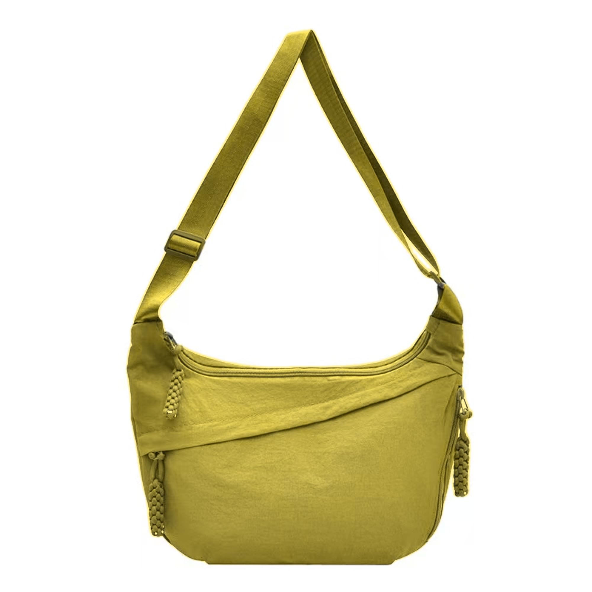 Crescent Shoulder Hobo Tote Bag, Nylon Crossbody Purse with Pockets - Lightweight Large Capacity, Adjustable