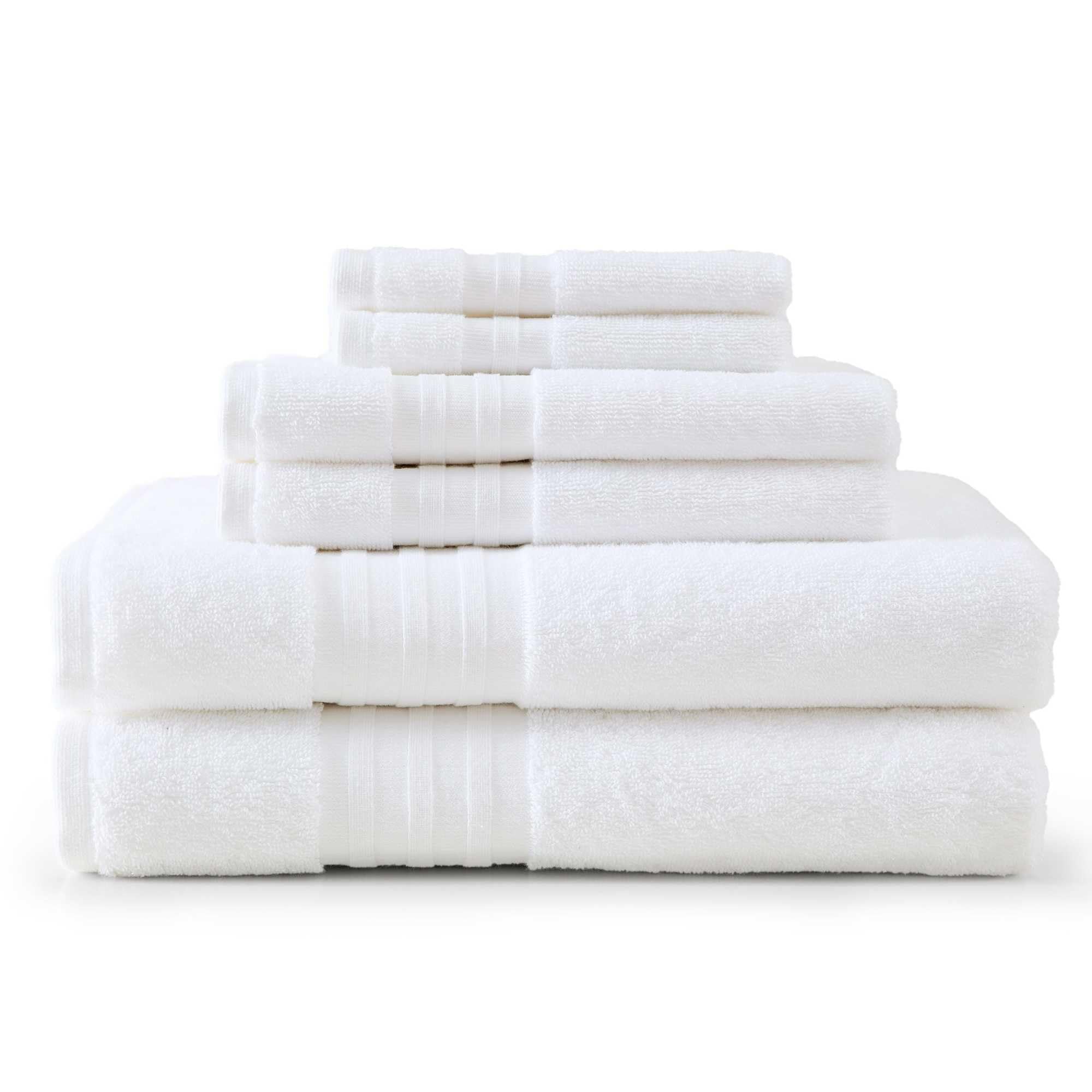 Martha Stewart - Bath Towels Soft Absorbent 100 Cotton Towels Plush 700 GSM 6-Piece Bathroom Towel Set with