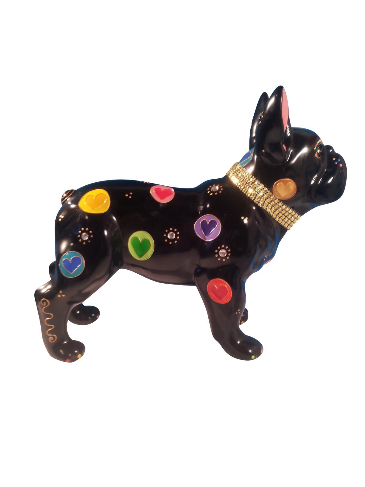 Laure Terrier Statue of French Bulldog ceramic, standing, length 32 centimeters. Decoration Model Clayton