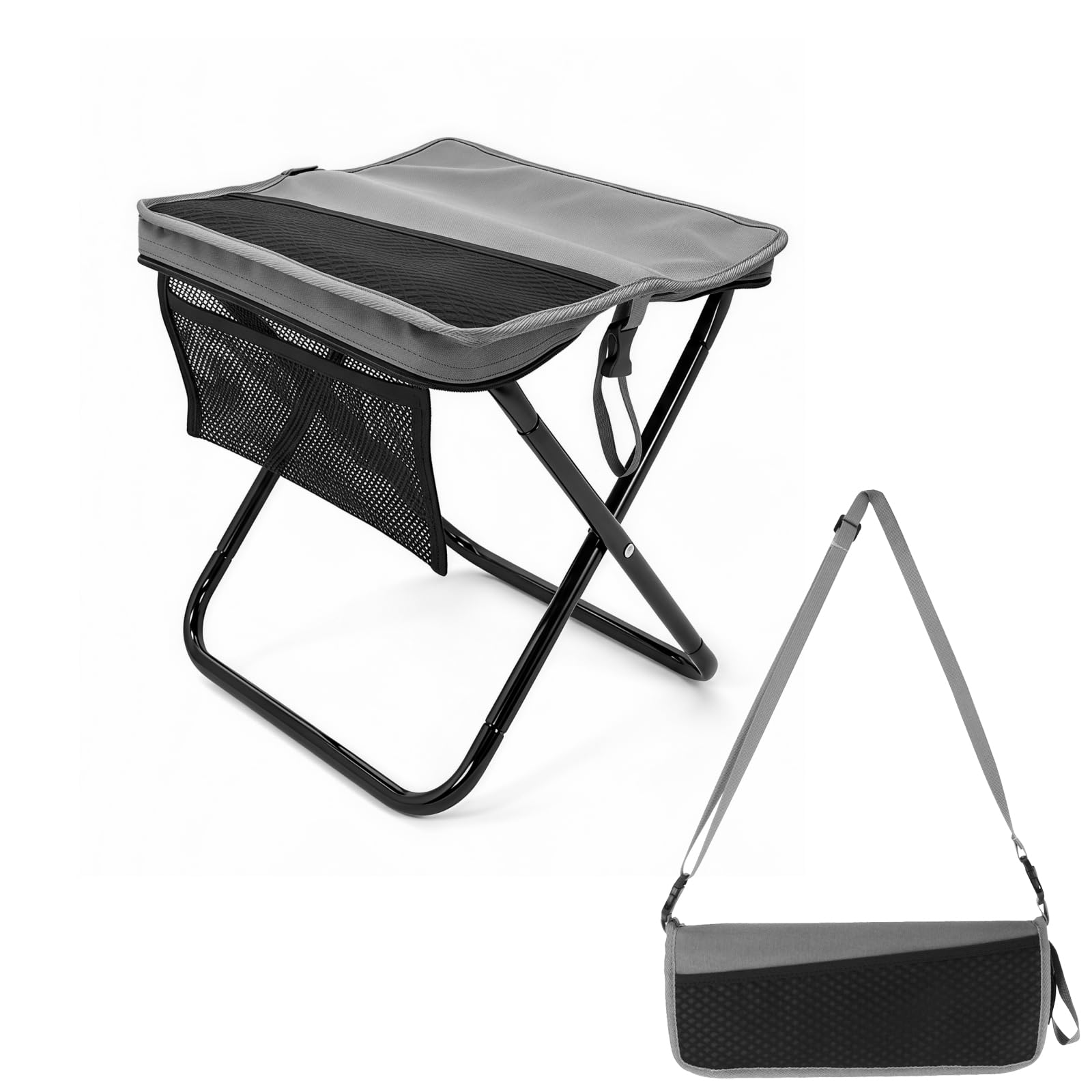 UIN Portable Camping Stool, 33×29×31cm Lightweight Folding Chair for Adults