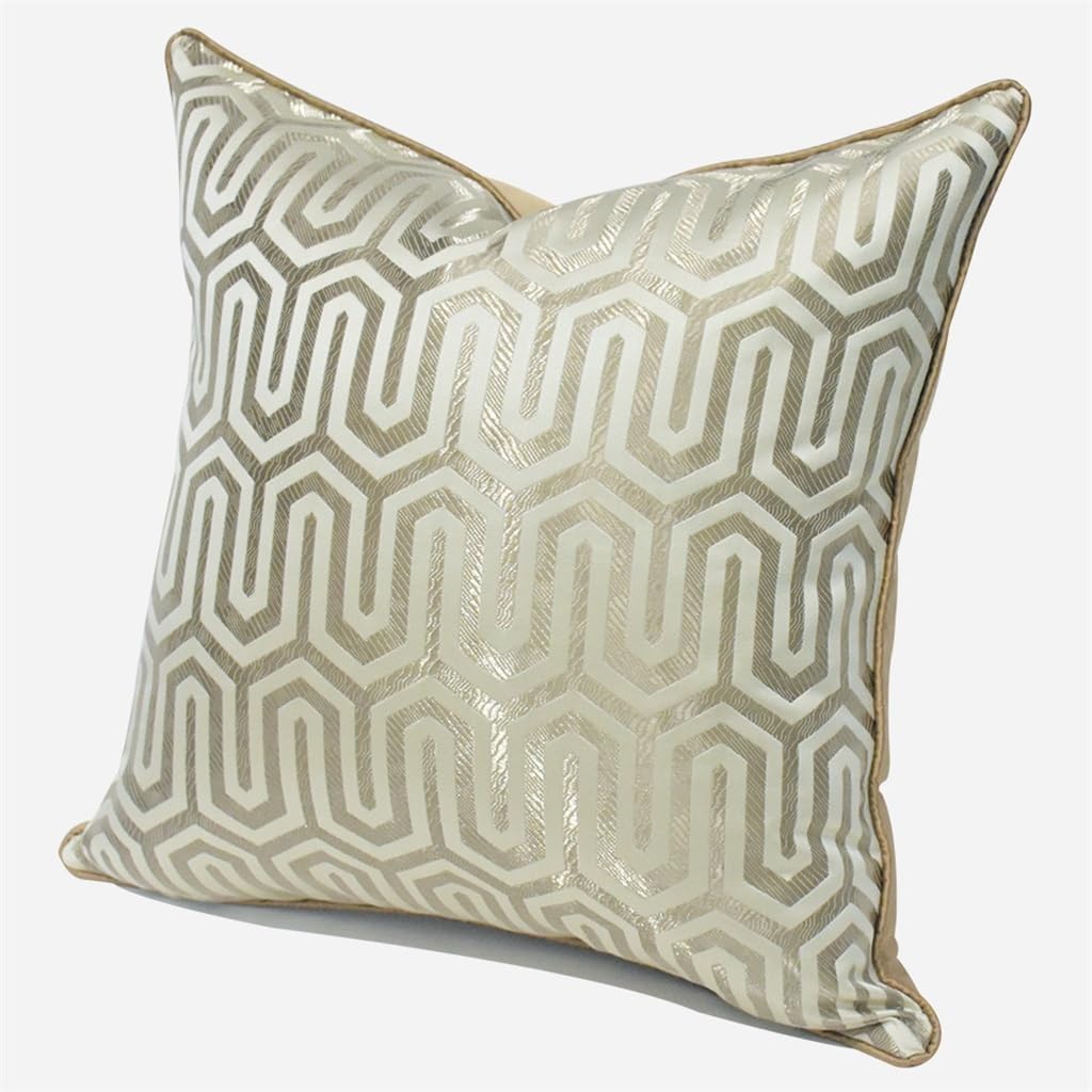 HBJWOV Light Gold ometric Pattern Sofa Living Room Pillow Cover Model Hotel Square