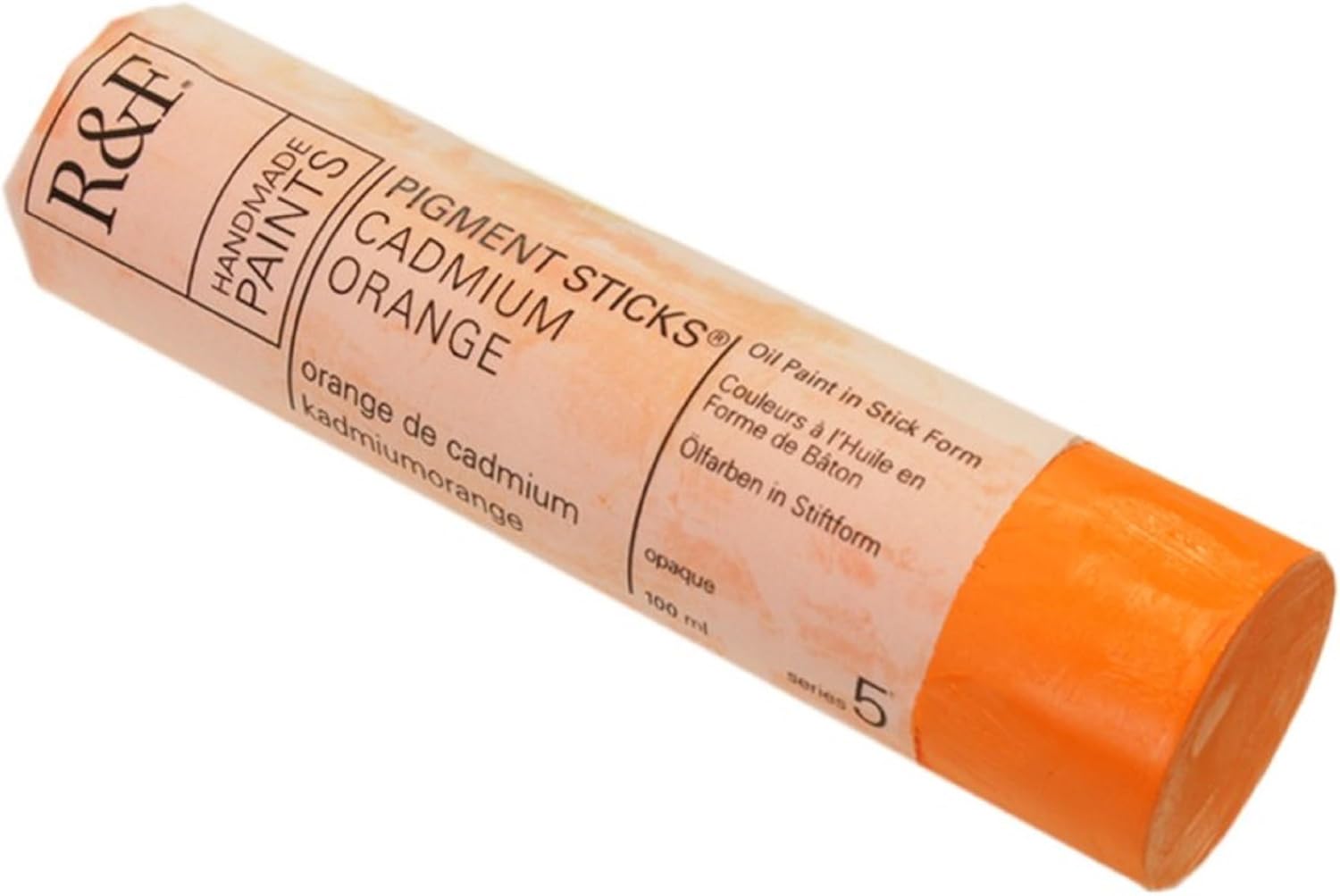 R&F Handmade Paints - Professional Oil Pigment Stick, Cadmium Orange, 100 ml
