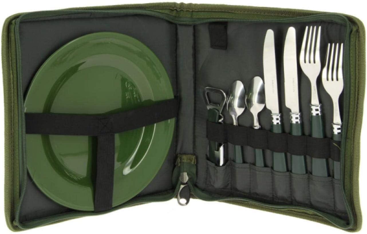 NGT 600 Carp Fishing Camping Picnic Day Cutlery Set + Lidsters Bivvy Table