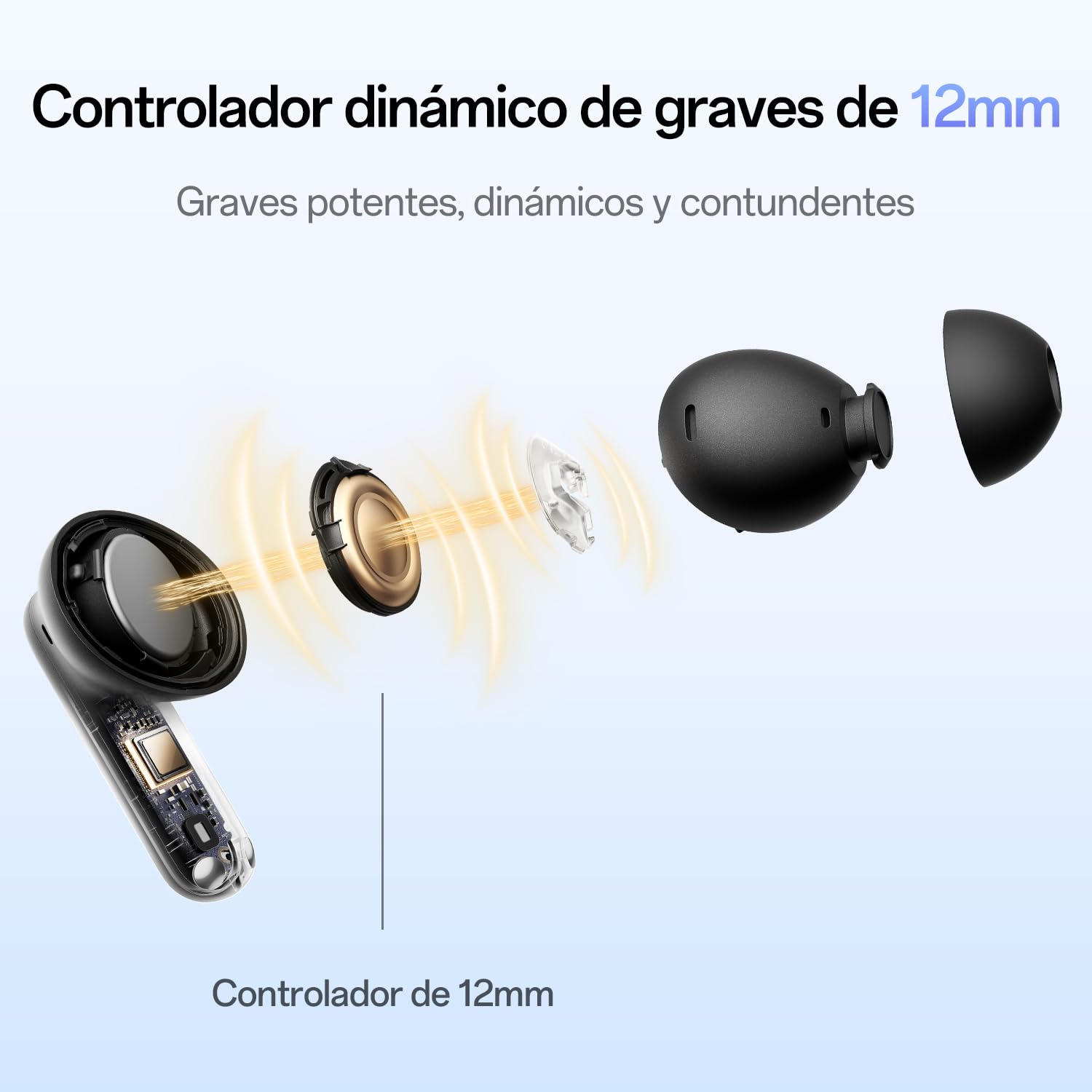 OPPO Enco Air5 Auriculares Bluetooth 6.1 52dB ANC 12mm 54h, Glossy White
