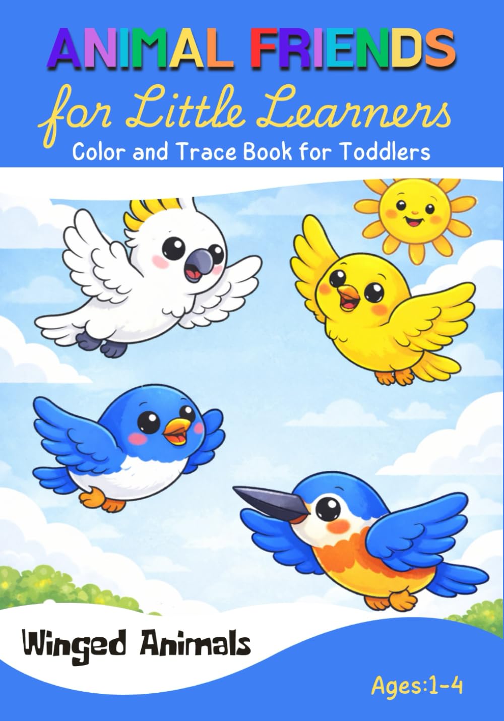 Animal Friends for Little Learners: Winged Animals | A Coloring and Tracing Book Featuring 50 Animals for Toddlers and Preschool Kids (Little Learners Trace & Color)