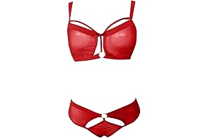 Sensational Nightly Enchantment: Women's Lace Cami Bra and Strappy Panty