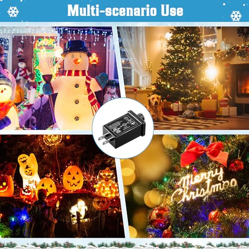 Image of Feekoon 29V 18W Class 2 LED Power Supply Transformer Replacement, Waterproof IP44 US Plug Adapter, Seasonal LED Driver Low Voltage for Christmas Lighting Holiday String Light Outdoor(4 Packs)