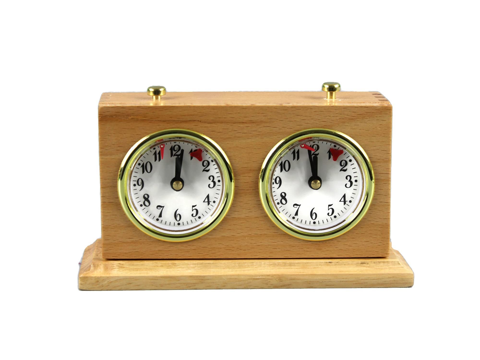 Turnier Chess Clock Analog Natural Wood With Stand For a Complete Chess Board Game Mechanical Timer Championship Tournament