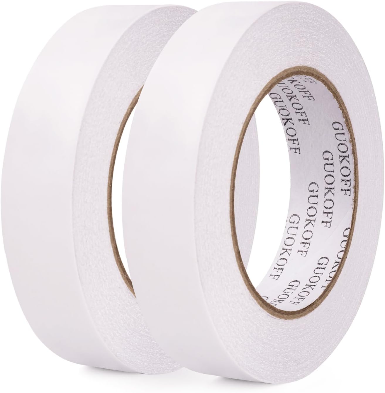 GUOKOFF Double Sided Tape 1 Inch x 40 Yards - 2 Rolls, Strong Adhesive Double Sided Sticky Tape, Two Sided Tapes, Multipurpose Tape for Arts, DIY, Crafts, Scrapbooking