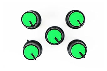 10 Pcs 6mm Shaft Hole Dia Threaded Knurled Potentiometer Green Knobs Caps