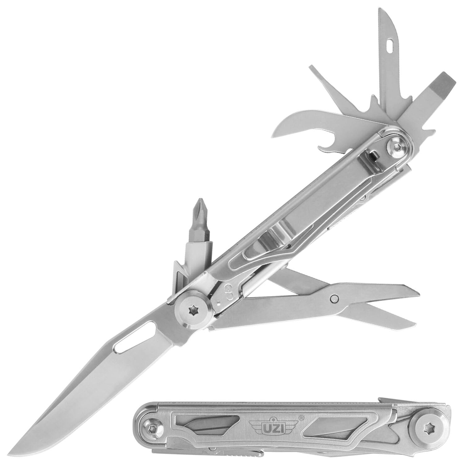 UZI Multifunctional 12-in-1 Multitool with Scissors, Glass