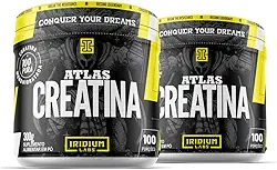 Kit 2x Creatina Atlas 100% Pura - 300g - Iridium Labs - 100 doses - Monohidratada - Energia Resistência Força
