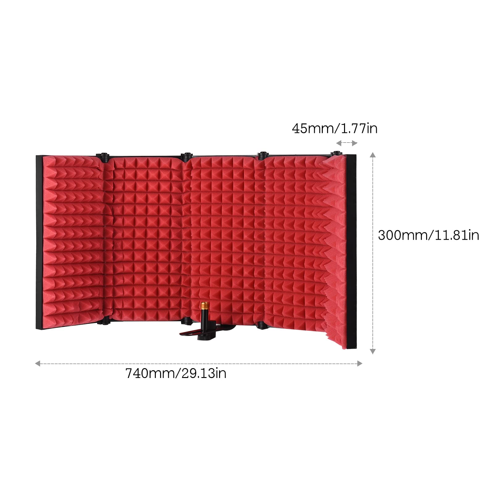 Mikrofon Windschutz 5-Türer Professionelle Studio Aufnahme Mikrofon Isolation Shield Faltbarer Popfilter Mikrofon Windschutz mit hoher Dichte EVA Schaum Schallabsorbierende Aufnahmegeräte