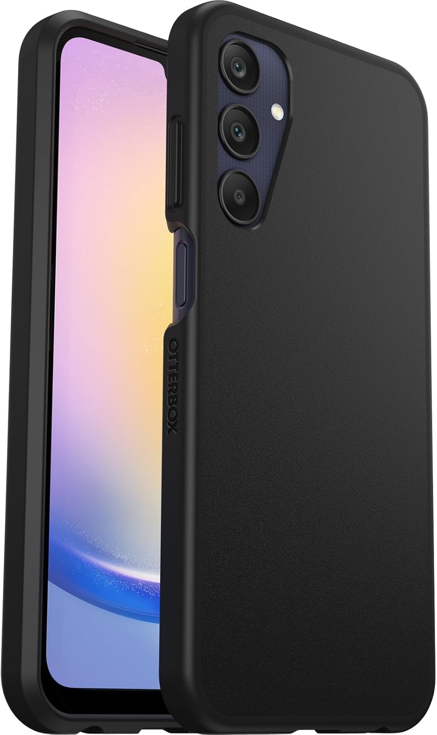 OtterBox Sleek Series Case for Samsung Galaxy A25 5G, Shockproof, Drop Proof, Ultra-Slim, Protective Thin Case, Tested to Military Standard, Black, Non-Retail Packaging