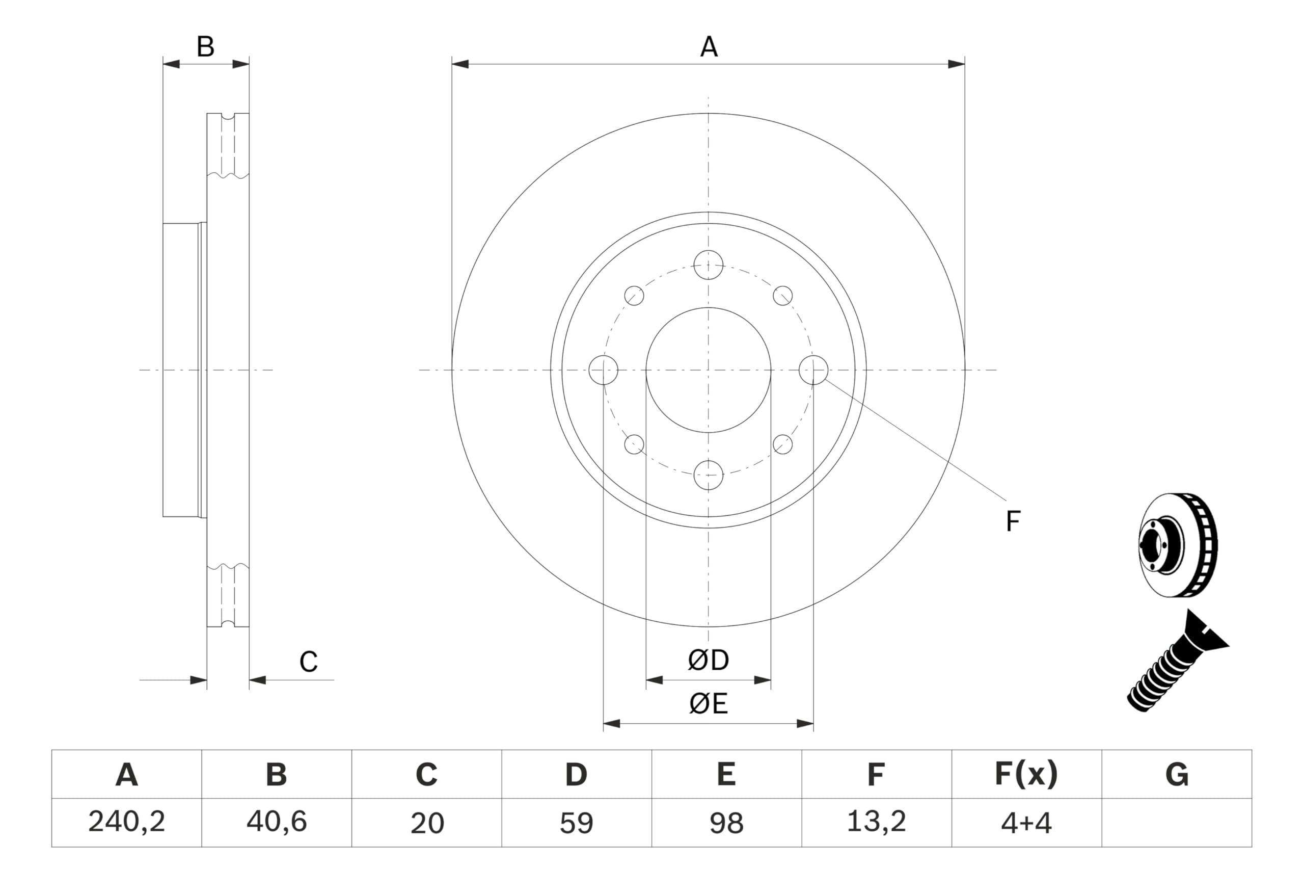 Bosch BD962 Dischi freno, Certificato ECE-R90, 1 set di 2 dischi