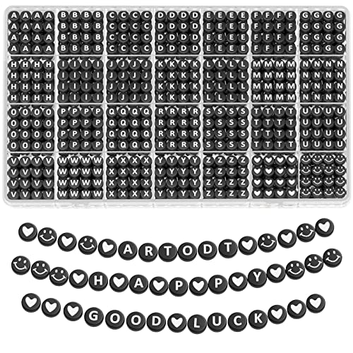 ARTDOT 1400 Pieces Letter Beads for Friendship Bracelets Making Kit, 28 Styles Assortment Jewelry Making Supplies Alphabet Beads Set with Cases Preppy Crafts Gifts