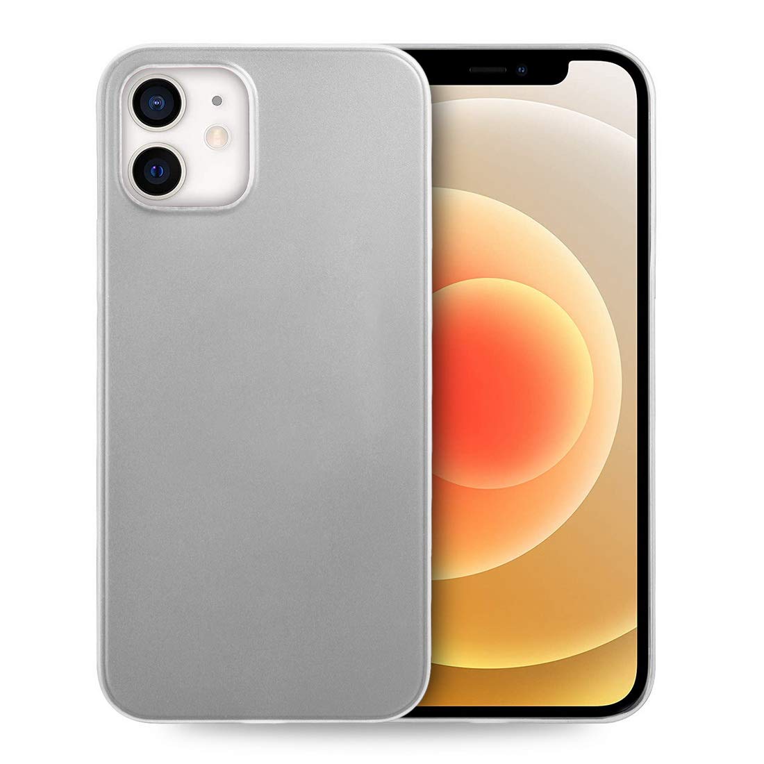 Doupi UltraSlim Custodia Sottile Per IPhone 12 Pro Max - Cover Rigida Opaca Mat, Semitrasparente, Colore Arancione