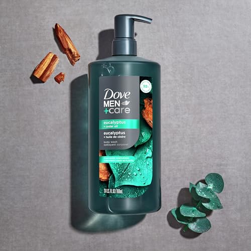 DOVE MEN + CARE Body Wash Eucalyptus & Cedar Oil Plant-Based Moisturizing Body Wash for Men, 26oz - Image 4
