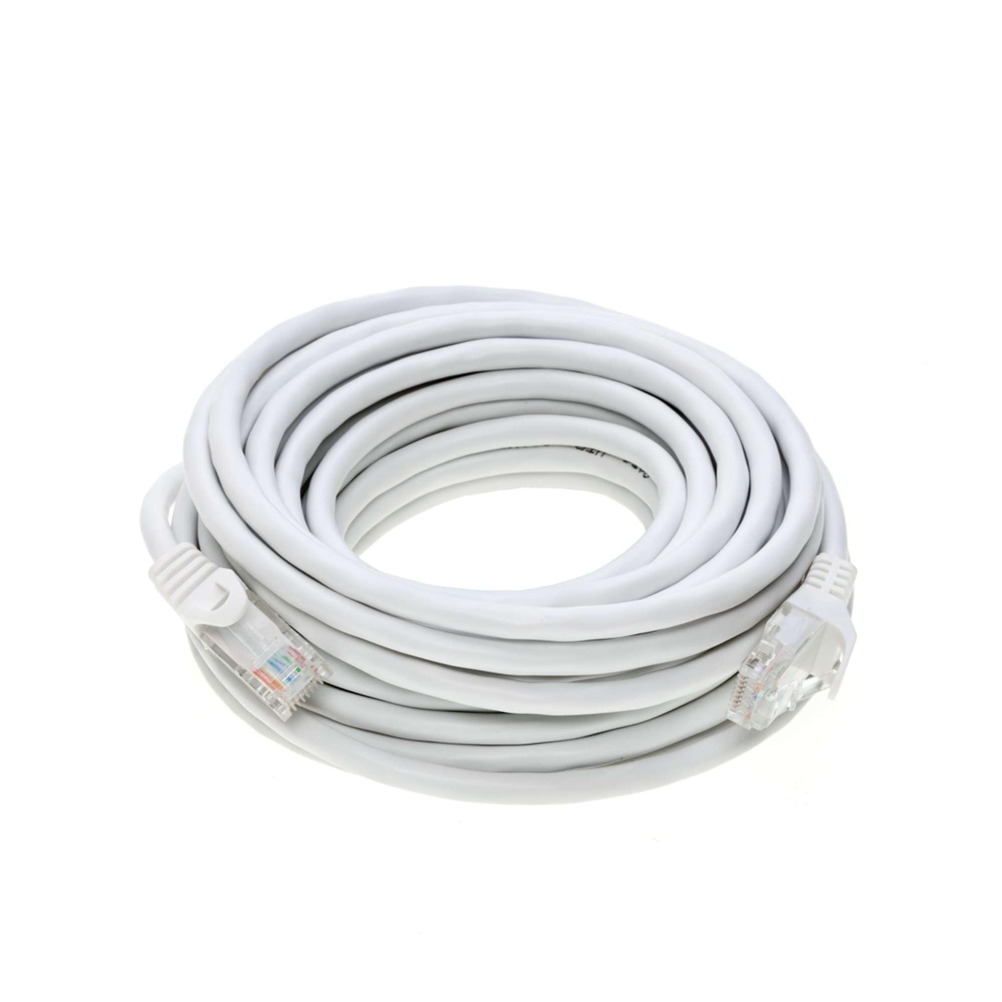 Cables Direct Online Cat5e 25FT Network Ethernet Patch Cable, 350Mhz Internet Wire, Compatible with PC, Laptop, Modem, Router, TVs, Printer Cord, Consoles for Home and Office, White