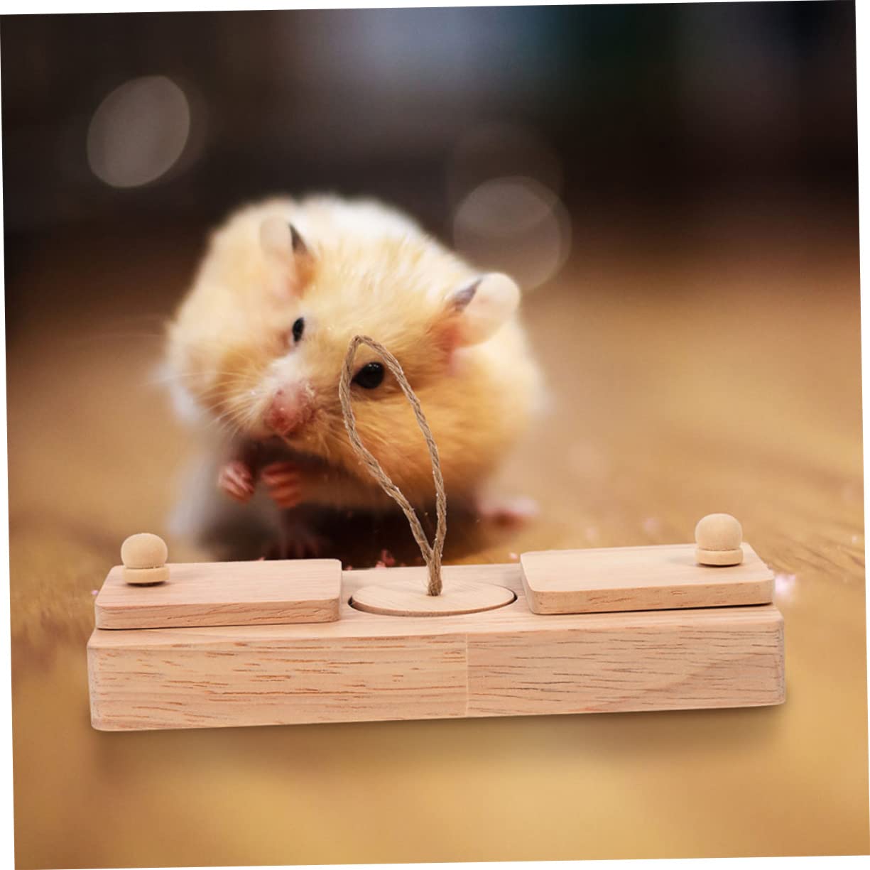 Housoutil 2stücke Holzspielzeug für Hamster Futterversteck aus Holz Hamsterleckerlis-Spielzeug Käfigdekoration Futtersuchspielzeug Hamsterspielzeug zum Verstecken von Leckerlis