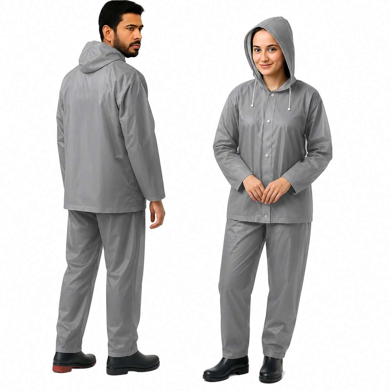 Unisex EVA Full Sleeve Raincoat Suit with Hood and Pants | Lightweight Waterproof Rain Wear Set | Reusable Rain Jacket for Men & Women, Free Size-image-30