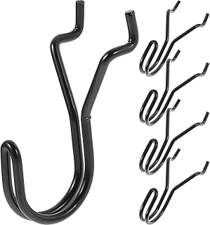 SOLUSTRE 5pcs Heavy Duty Pegboard Hooks Kit Iron Peg Hooks Wall Display Hangers Metal Pegboard Hook Pegboard Shelving Hook Utility Hooks Holder Organizer for Garage Black