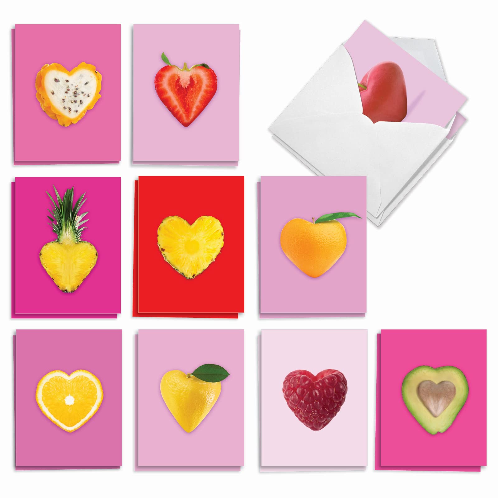 The Best Card Company 20 Assorted Valentine's Day Note Cards Bulk 4 X 5