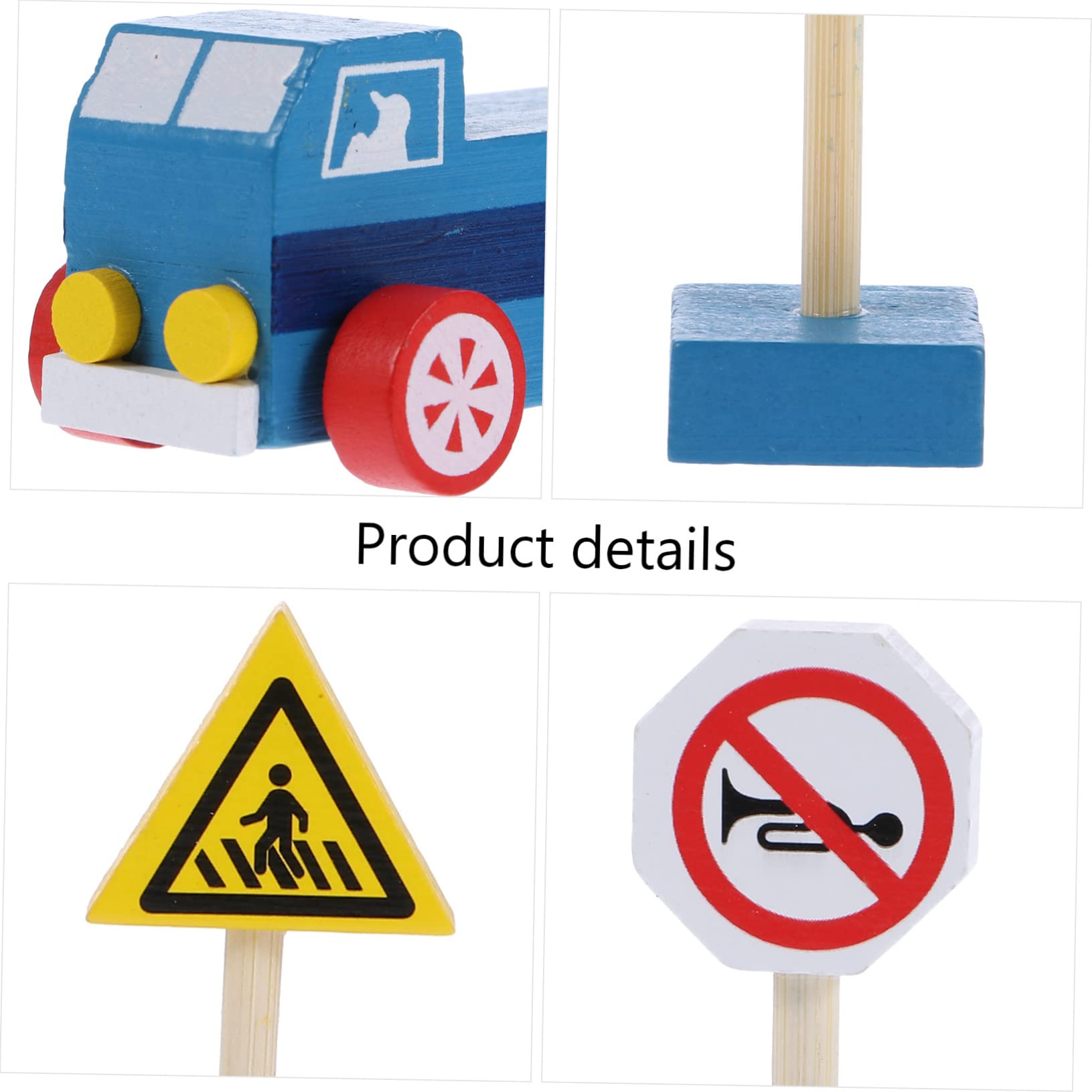Jouet Panneaux Routiers en Bois pour Garçon et Filles, Bloc de Construction Facile à Tenir et Pratique à Transporter, pour Apprentissage Sécurité Routière