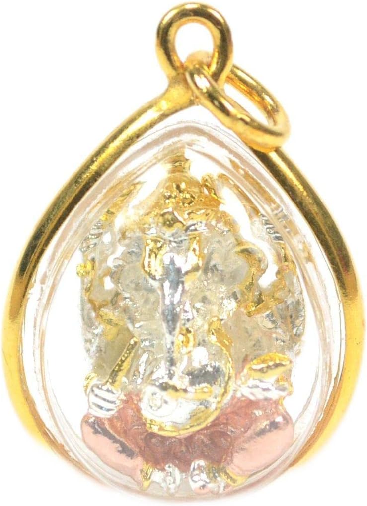 Jade Buddha Pendant Thai Amulet Tri-Color-Gold Designer Locket-Necklaces Thai Buddha Ganesh Necklace