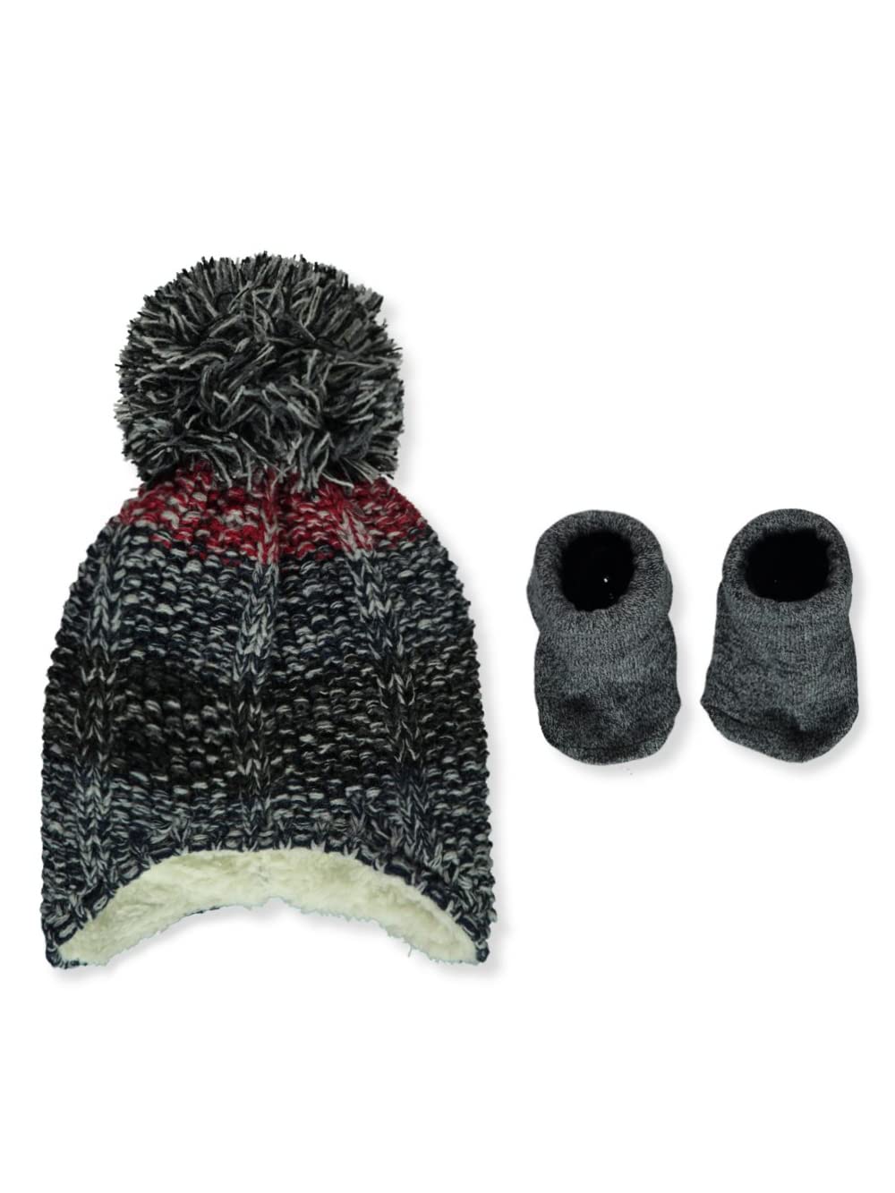 First Steps Baby Boys' 2-Piece Hat & Booties Set - red, 0-6 months