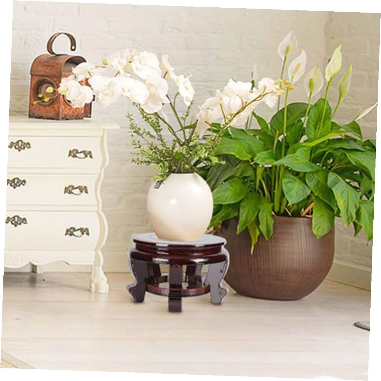 Yardwe Soporte Base Puntos para de Maciza Apoyo Madera de Macetas o y Estables , Redonda Adecuado para Plantas Sala Entrada