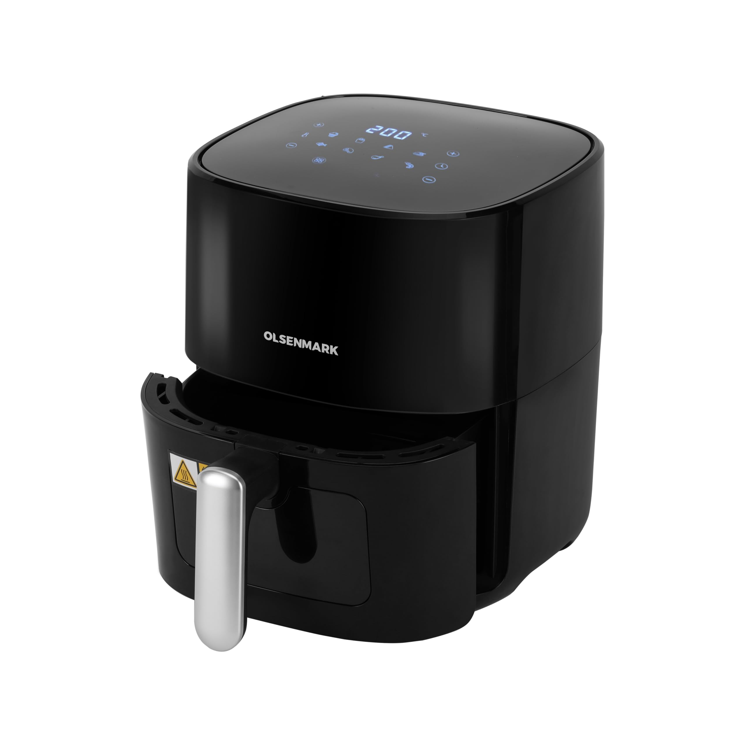 Olsenmark Air Fryer with Rapid Air Circulation System, 4L - 80-200 C Adjustable Temperature Control for Healthy Oil Free or Low Fat Cooking - 60 Minute Manual Timer, Overheat Protection