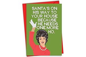 NobleWorks Funny Co-Worker Christmas Humour Greeting Card - Adult Cartoon Holiday Card